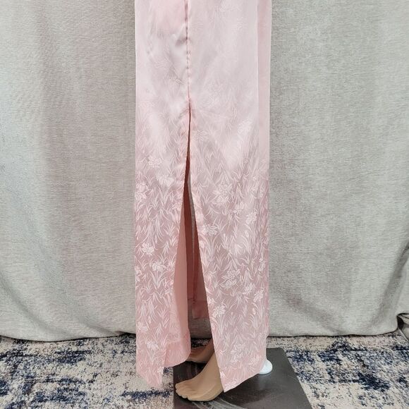 Dior Vintage Pink Satin Kimono Robe All Over Dior Logo and Floral Jacquard - Picture 7 of 14